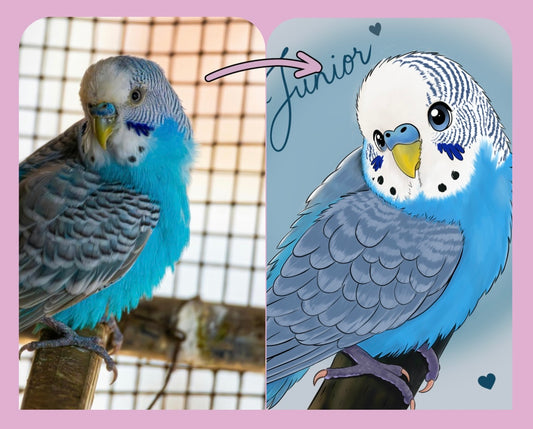 Personalisiertes Tierportrait nach deinem Foto | Süße Cartoon Illustration digital